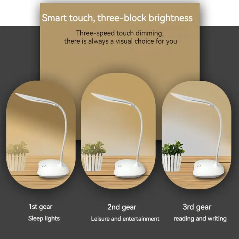 LED Reading Desk Lamp Portable Desk Lamp USB Charging Table Light Touch Dimming Learn Eye Protection Light Room Office Lighting - Image 5