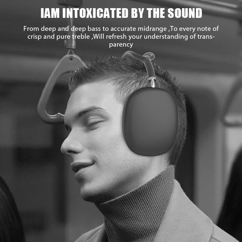 New P9 Wireless Bluetooth Headphones Noise Cancelling with Microphone Pods Over Ear Sports Gaming Headset for Apple iPhone 3