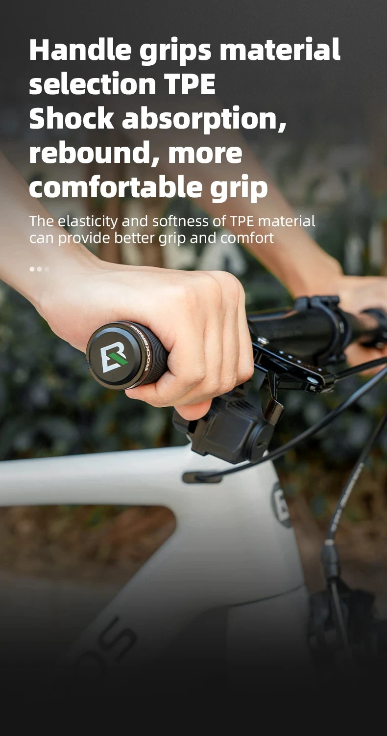Description Picture 5 of itemROCKBROS Bicycle Handlebar Grips Rubber Soft MTB Mountain Bike Grips Dustproof Handlebar Protect Cover Aluminum Alloy Lock Ring