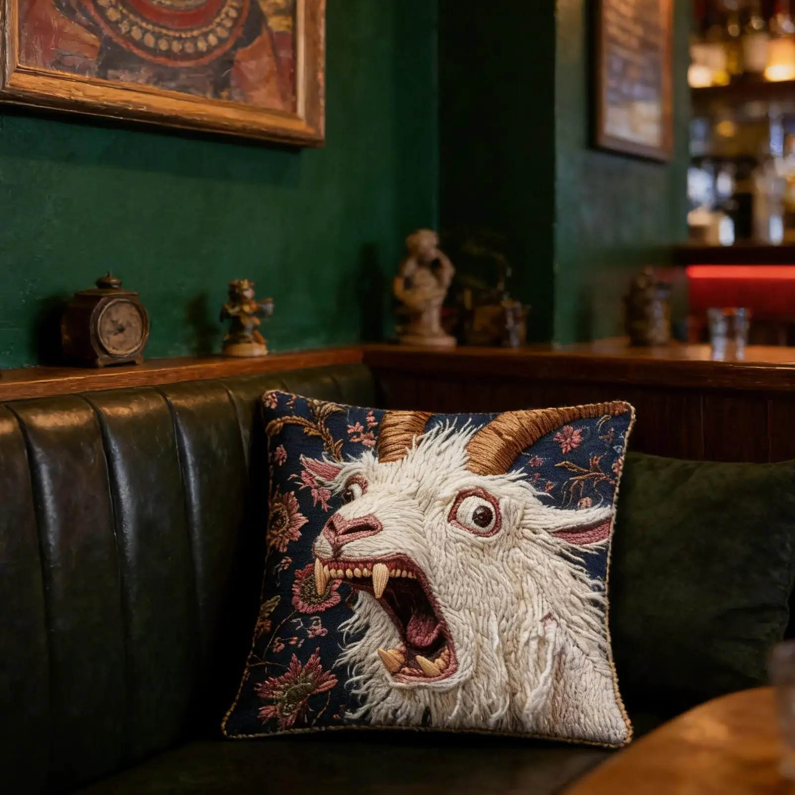 Screaming Goat Kissenbezug, 45,7 x 45,7 cm, lustiger Tier-Plüsch-Kissenbezug, Kissenbezug für Couch, Sofa, Schlafzimmer, Dekoration – Detail 6