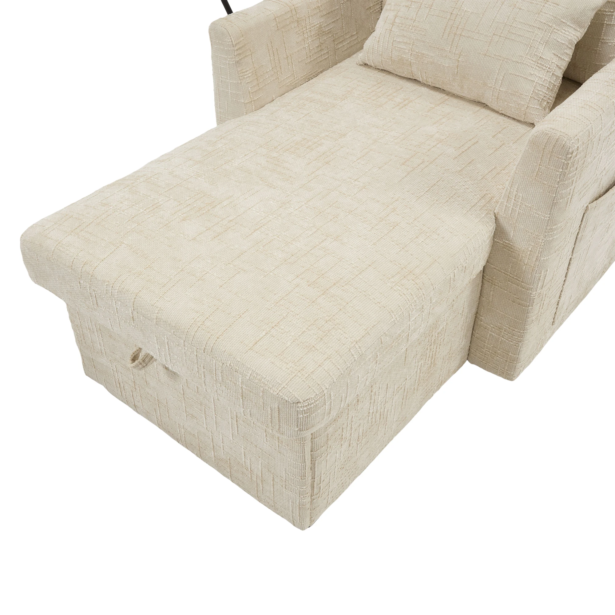 PINGGO Multifunktionales Schlafsofa im Wohnzimmer, Freizeitstuhl mit Handyhalterung, Schlafzimmer-Einzelstuhl mit Chenier – Detail 16