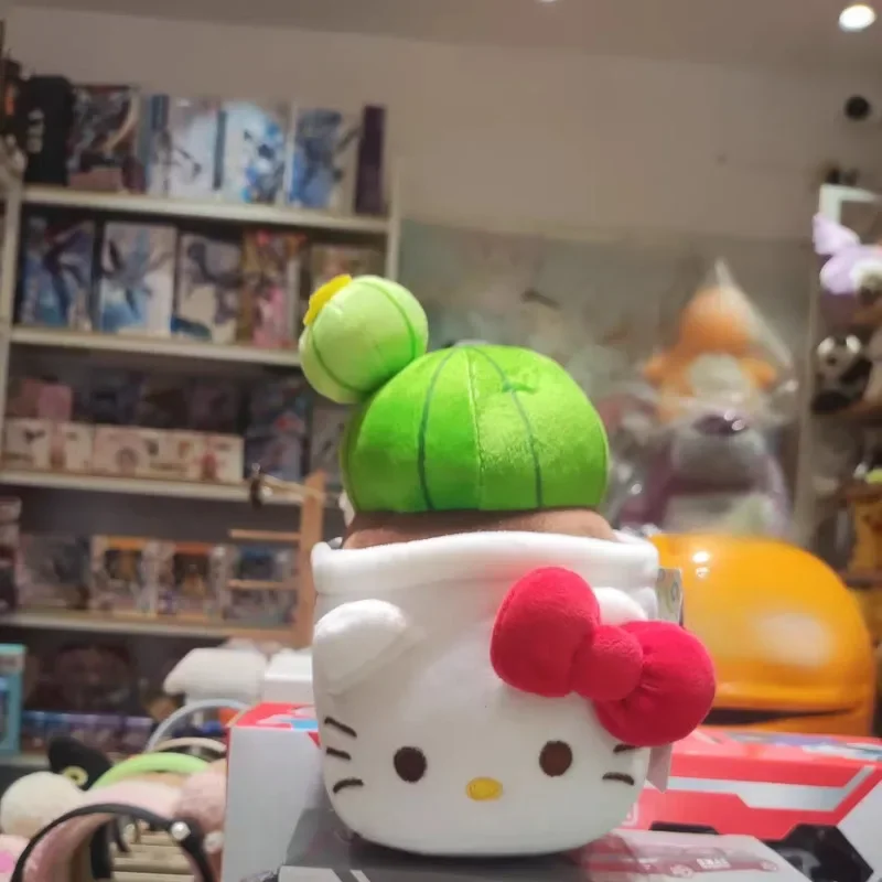 Sanrio Hello Kitty Kawaii Doll Flower Desktop Anime Accessory Ornament Potted Cactus Children's Pillow Decoration Christmas Gift