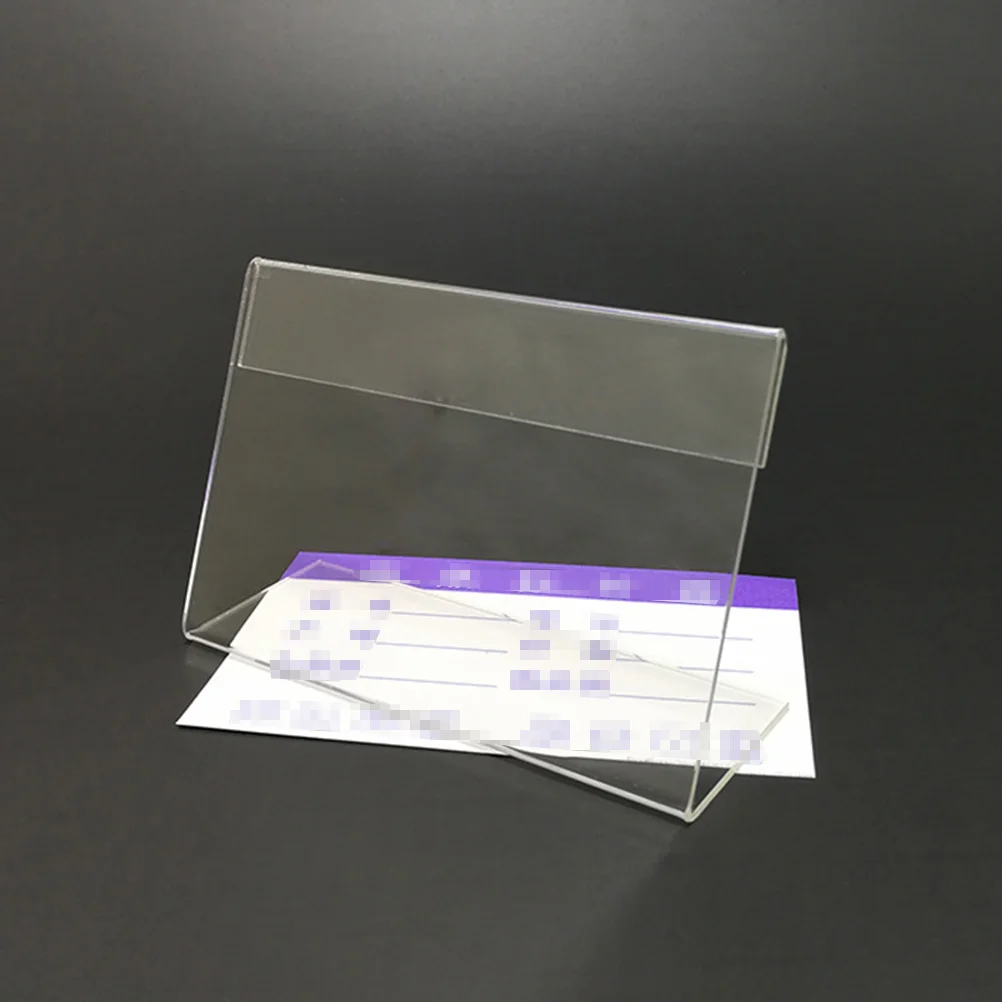 6x4cm Acrylic Shelf Sign Stands Holder Price Sign Standss Premium Plastic Transparent Price Sign Stands With Price Card L-Type