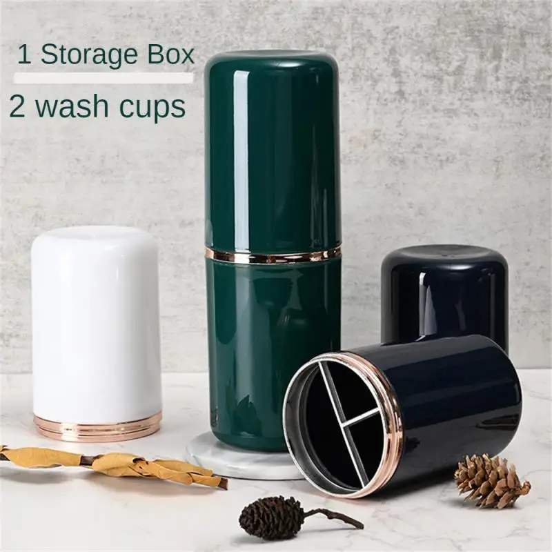 Travel Portable Toothbrush Cup Bathroom Toothpaste Holder Storage Case Box Organizer Travel Toiletries Storage Cup Mouthwash