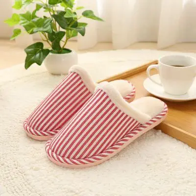 2024 Women Men Winter Warm Cotton Male Flats Soft Non-slip Slides Household Indoor Slippers_voghion.com