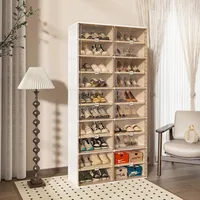Portable Shoe Rack Organizer, Stackable Sneaker Storage Shoe Cabinet with Magnetic Clear Door, 10 Layers 40 Pairs 1