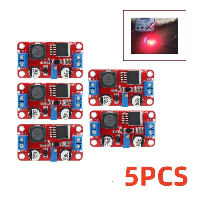 1~20PCS 5A DC-DC Step-Up-Leistungsmodul Boost-Volt-Konverter 3,3V-35V zu 5V 6V 9V 12V 24V Rot XL6019 – Detail 2