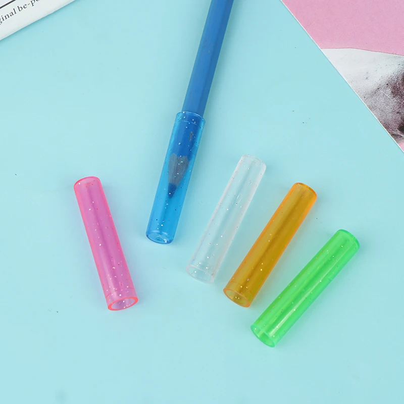 

20pcs Color Transparent Protector Cap Pencil Cover Pen Protective Protection School Office Supplies Student Stationery Supplies