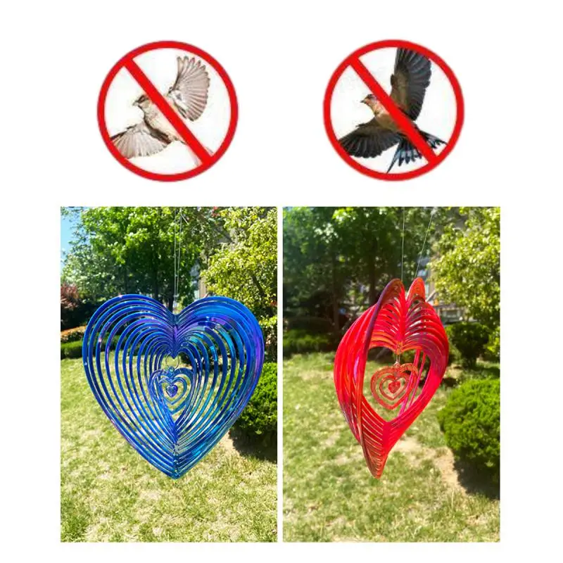 Gradient Color Wind Spinner Catcher Stainless Steel 3D Flowing Light Effect Wind Chimes Parts Outdoor Garden Yard Bedroom Decor
