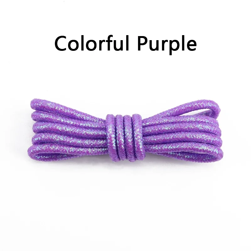 Vibrant Glitter Round Shoelaces for Trendy Sneakers and Leather Shoes