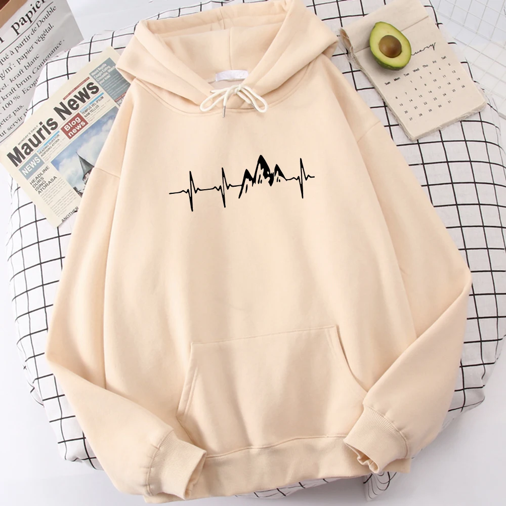 

New Comfortable Brand Sportwear Funny Mountain Ecg Printing Men'S Sweatshirt Thermal Vintage Mens Hoodie Oversized Soft Hoodies