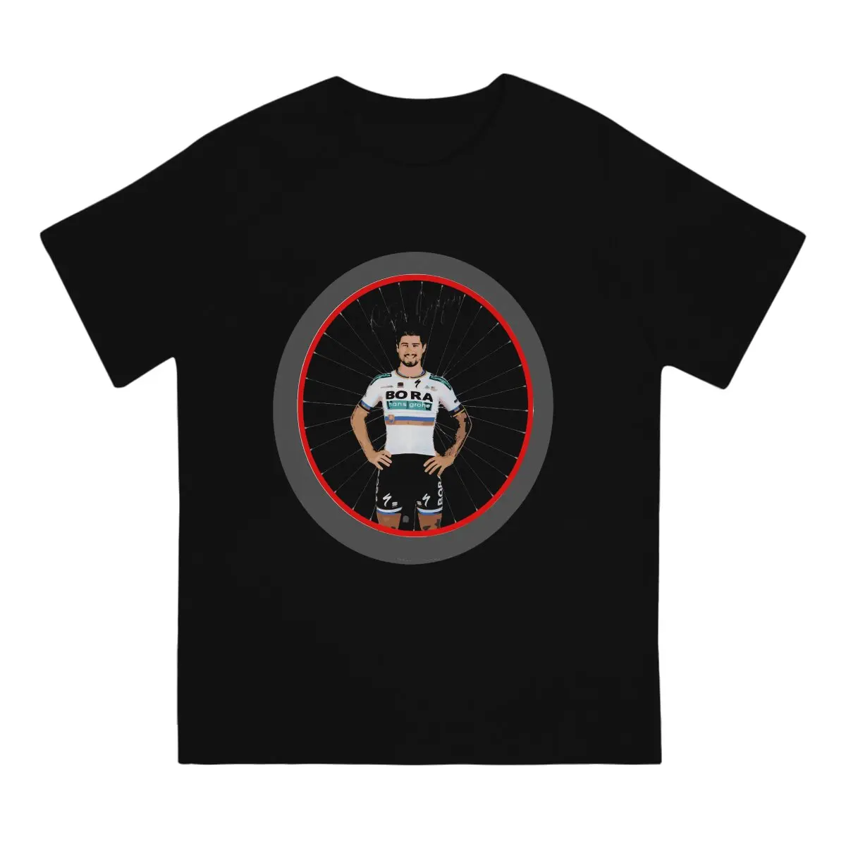 Camiseta de manga corta para hombre, camisa con cuello redondo, estampado Vintage de Peter Sagan Driver, 100% algodón