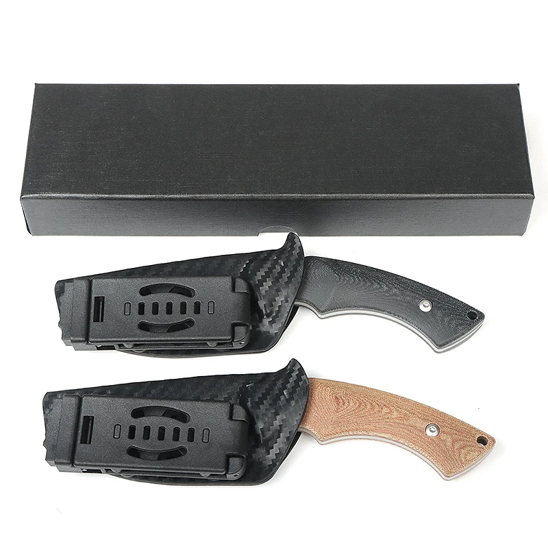Linen Handle Practical Tactical Knife 14C28N Fixed Blade with Kydex Sheath Outdoor Military Tools Camping Hunting Survival Knife 5