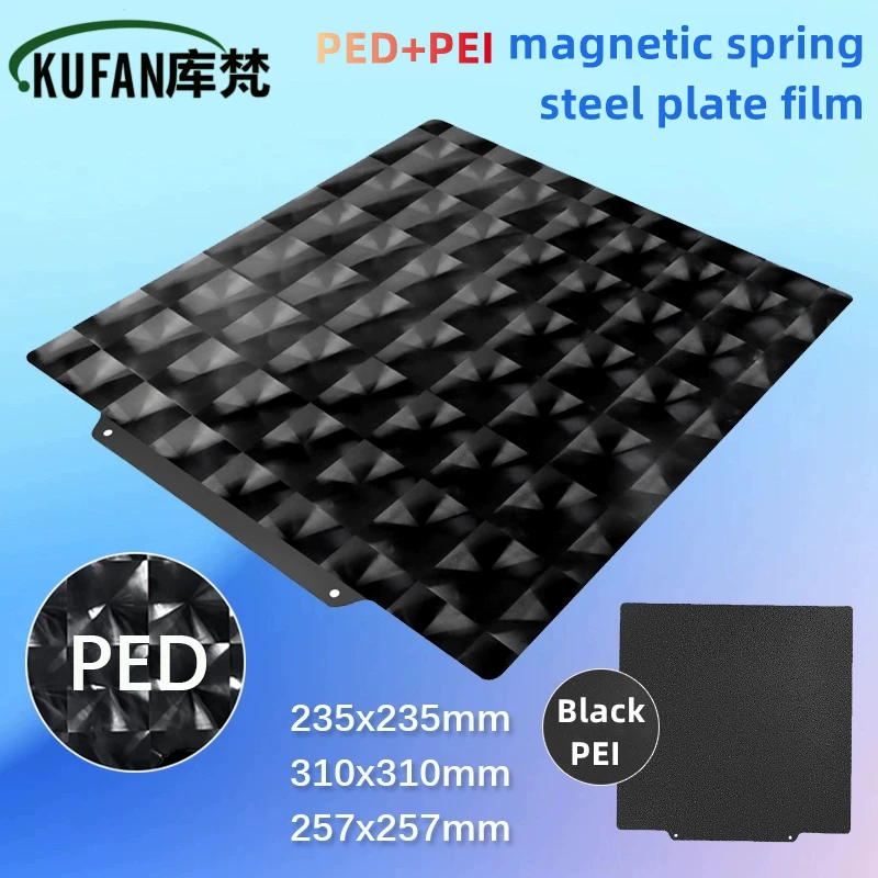 Upgrade Black PEI Sheet PED plate Smooth 5D PED Plate PEI Spring Steel Sheet 235x235 310x310mm PED Heatbed for KP3S Ender 3 CR10 cht mk8 nozzle 0 2 0 3 0 4 0 5 0 6 0 8 1 0mm high flow 3d printer accessories brass mk7 mk8 nozzles for ender 3 cr10 kp3s pro