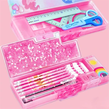 Astucci Rettangolari a vani in stile Giapponese 58 Astuccio matite unicorno astucci Kawaii Password Lapicera Estuche Escolar Quicksand Pencilbox spedizione gratuita School Trousse