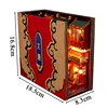 DIY Book Nook Wooden Miniature Model Kit Tang Dynasty Street View Bookend Assembled 3D Puzzle Bookshelf Home Decor Adults Gifts 6