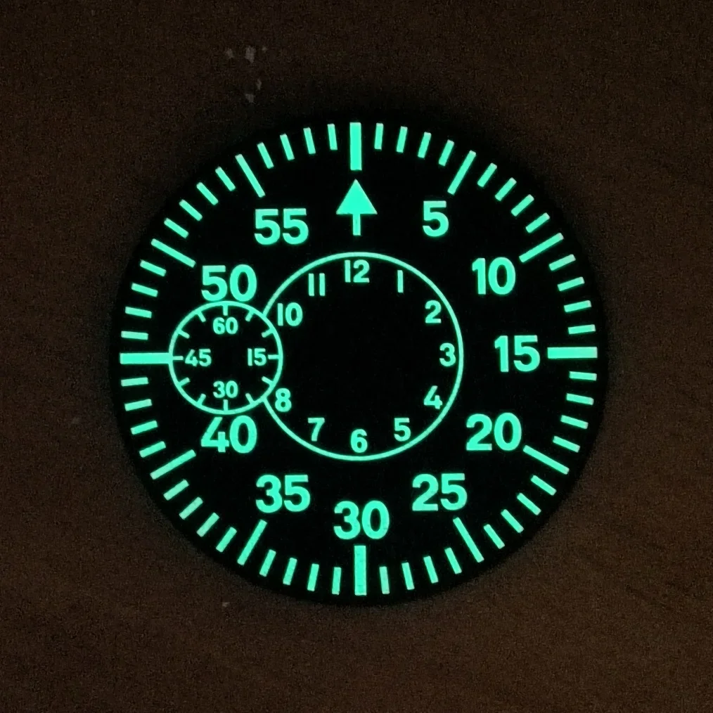 Watch accessories 38.9mm Black Watch dial second hand At 9 o'clock suitable for ETA6497 ST3600 movement Dial thickness 0.4mm