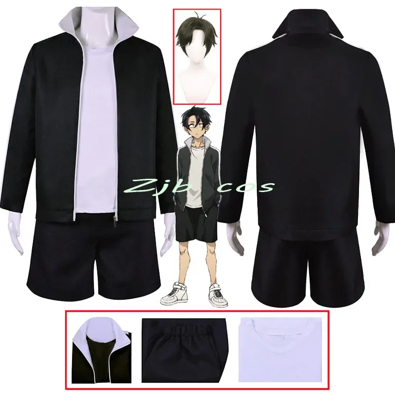 

Anime Call of The Night Yamori Kou Cosplay Costume Black Suit Jacket Shorts Outfit Yofukashi No Uta Men Nanakusa Nazuna wig