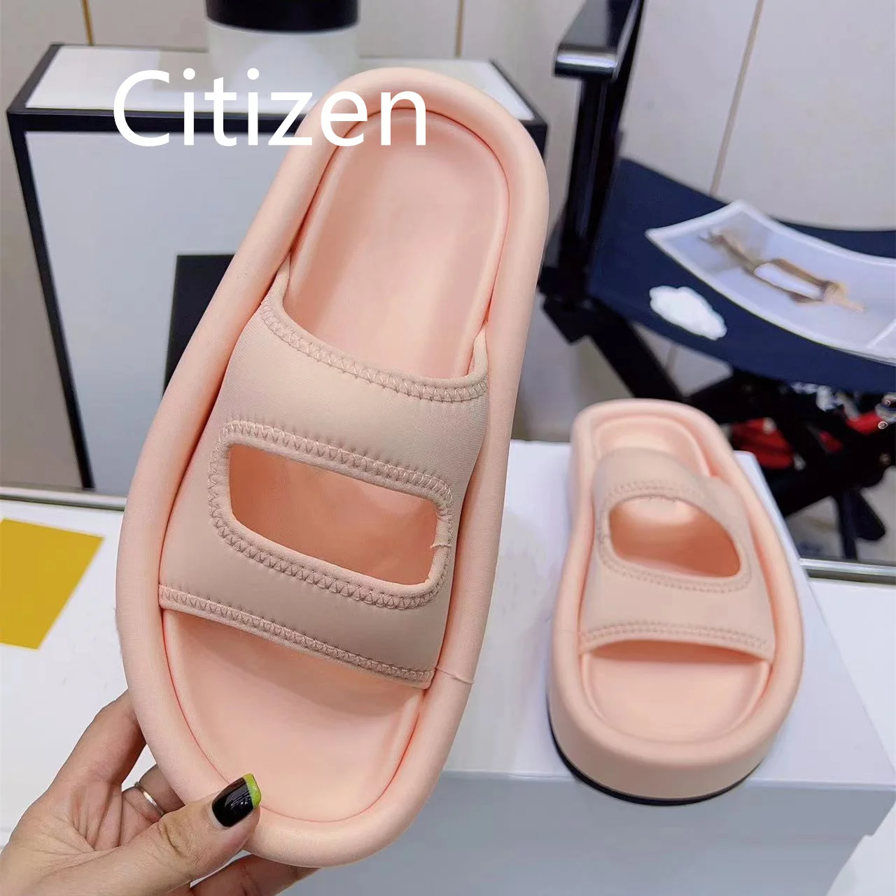 

Women's Flat Shoes Pink Slippers Comfortable Foot Feel Solid Color LIGHTWEIGHT Satin Fabric High Quality