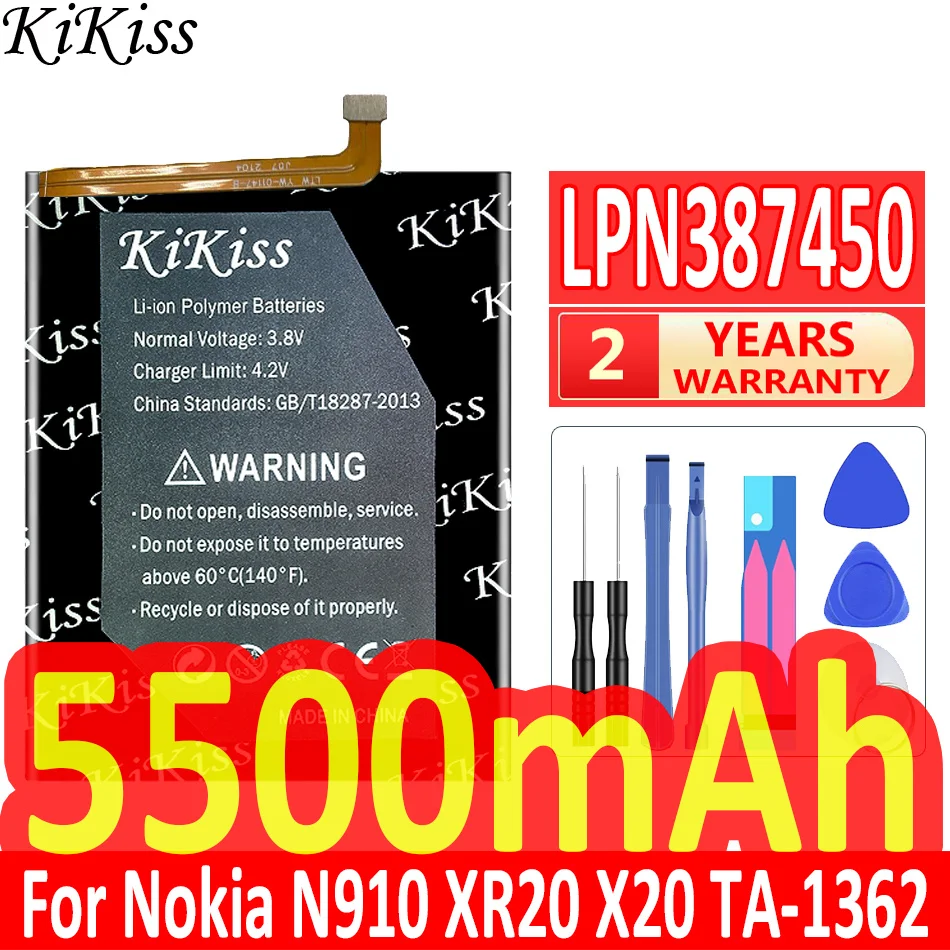 

5500mAh KiKiss Powerful Battery LPN387450 for Nokia N910 XR20 X20 TA-1362