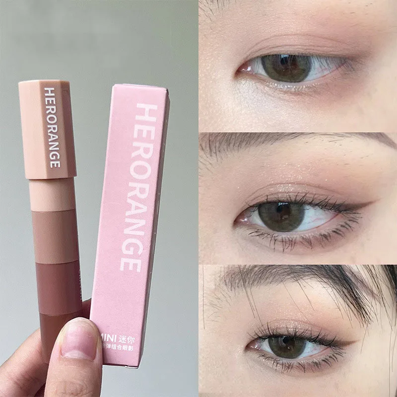 Eyeshadow Stick 4 In 1 Pearlescent Highlighter Makeup Waterproof Lasting Glitter Eye Shadow Eyeliner