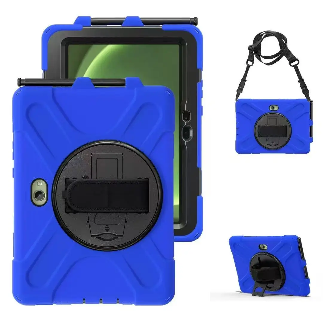Enhanced Rugged Tablet Case with 360-Degree Rotating Stand and Silicone Shell