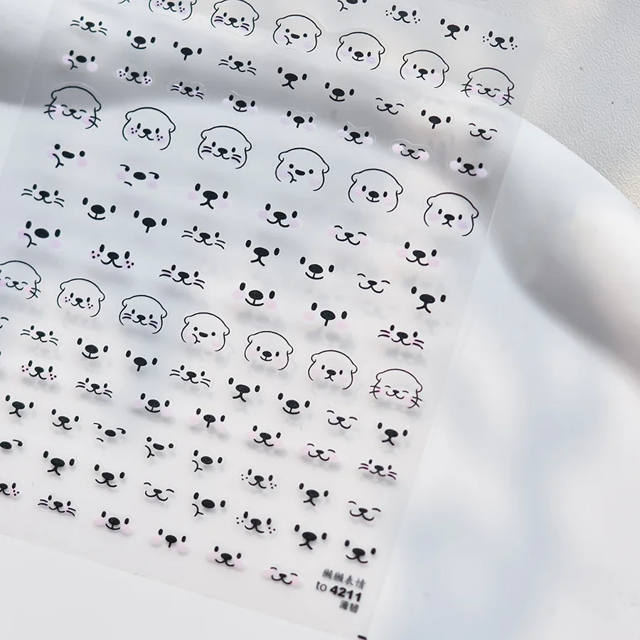 1pcs Cute Otter Expression Transparent Jelly Nail Art Stickers Lovely Kawaii Otter Nail Design Decorative Decal DIY Accessories 6
