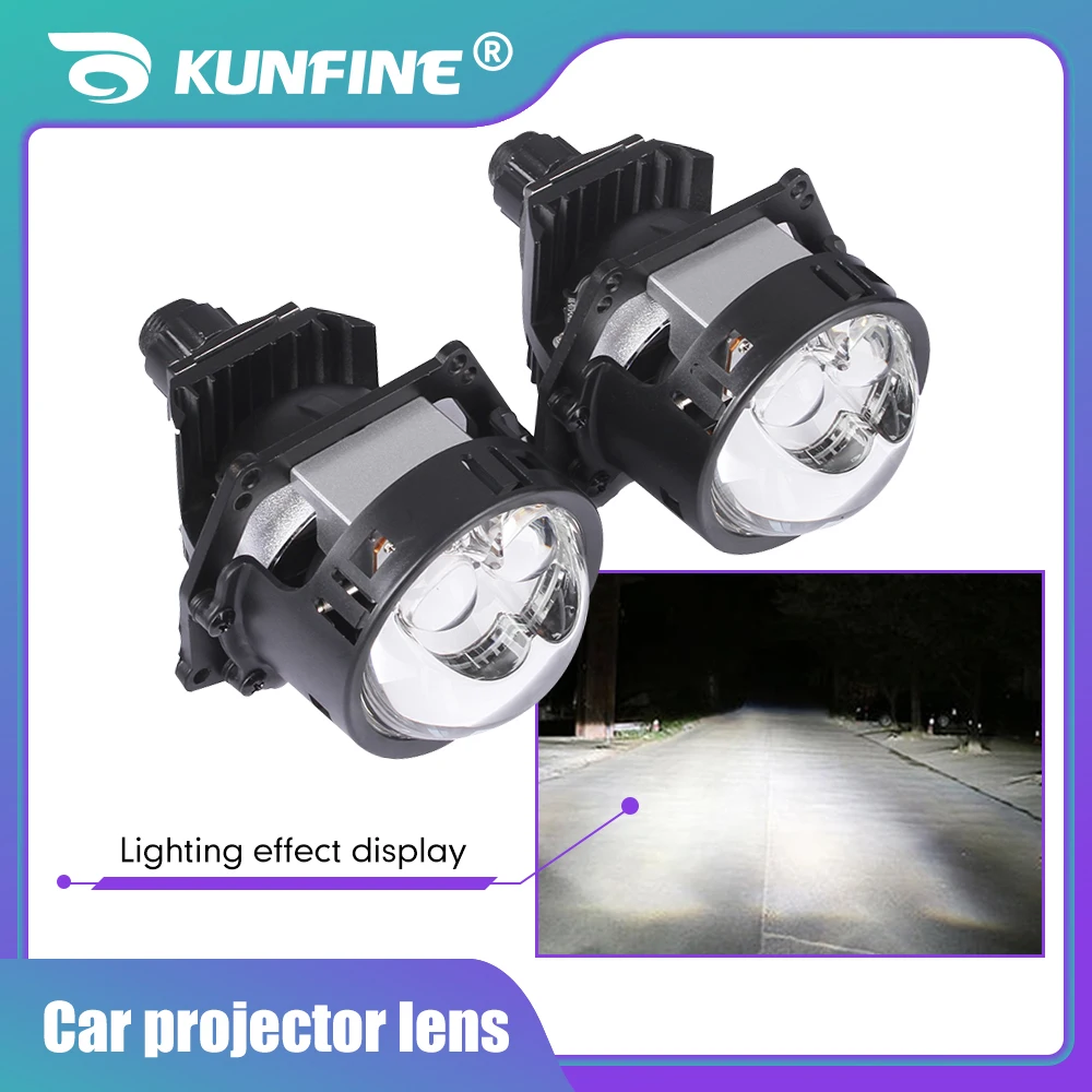 

Pair of Bi-Xenon HID Car Fog Light Projector Lens Kit Car Headlight High Low Beam White Light