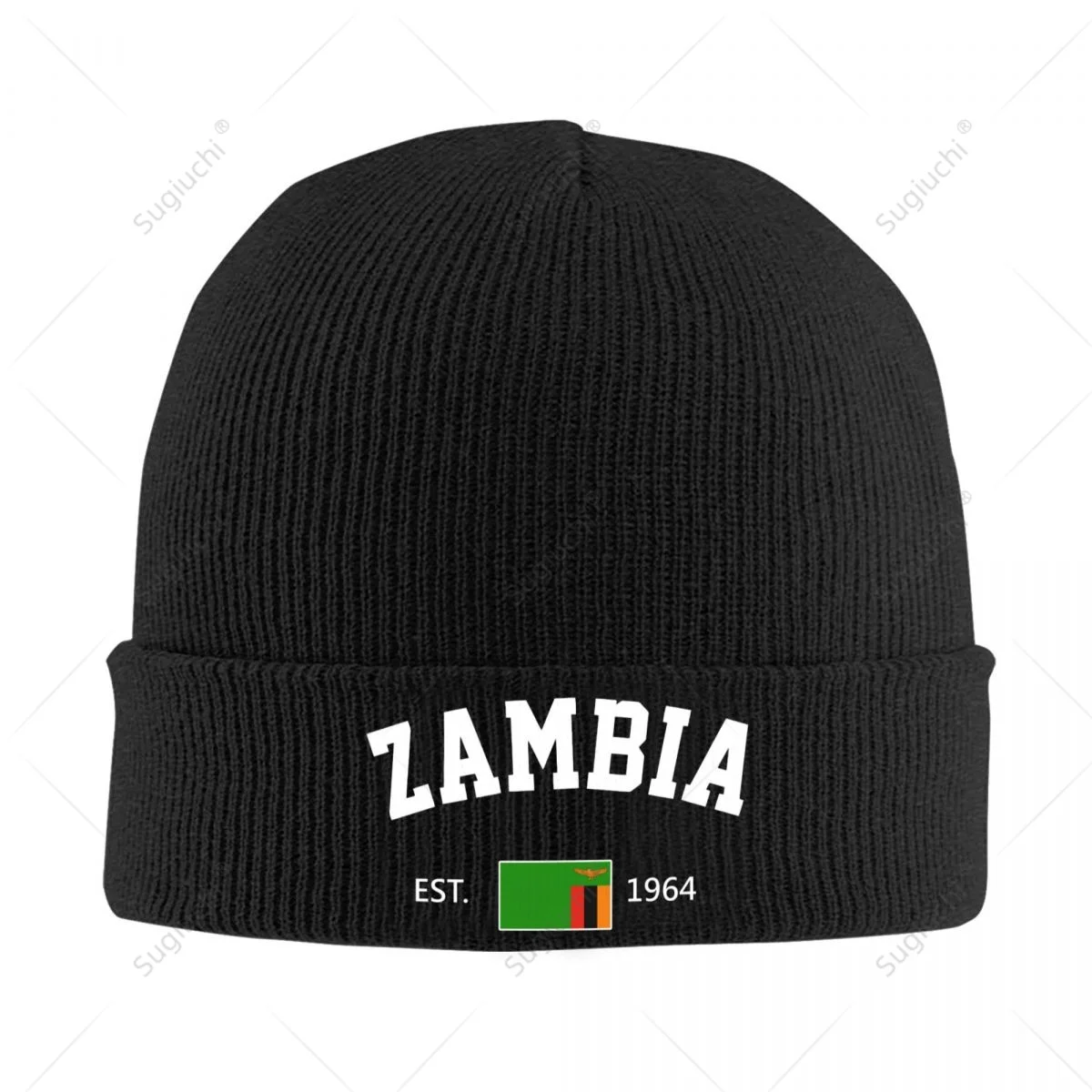 

Knitted Hat Unisex Zambia EST.1964 Independence Day For Men Women Boys Winter Autumn Beanie Cap Warm Bonnet