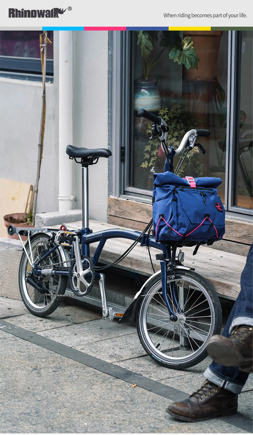 Fahrrad-Lenkertasche, 17 l, Fahrradrucksack, Aufbewahrungstasche, Vorderkorb mit MOLLE-System, Gepäckträgerhalterung für Brompton Dahon – Detail 1