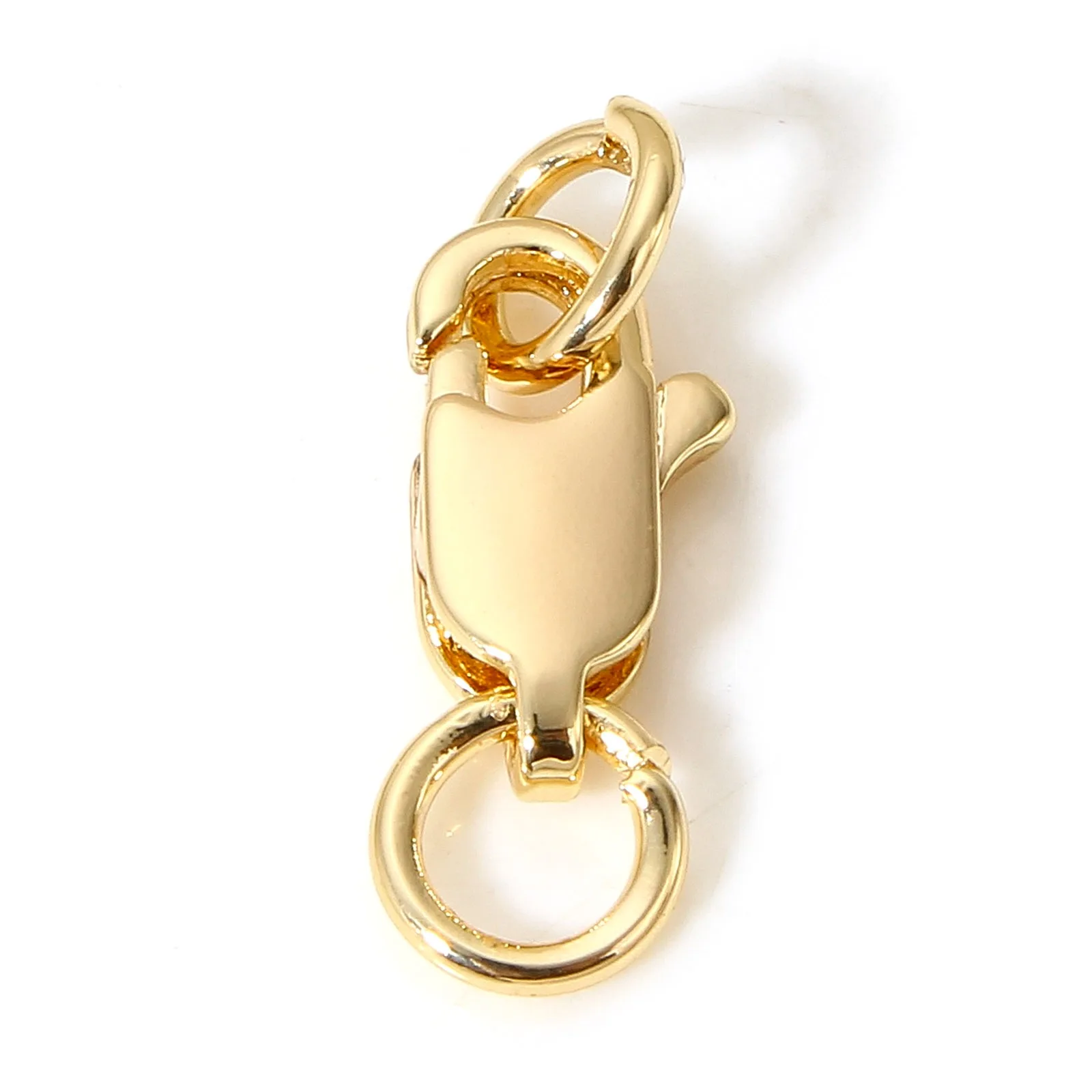5 Stück Kupfer Hummer Verschlüsse Haken Anschlüsse mit offenem Bieger ing für Schmuck herstellung DIY Armband Halskette Handwerk Ergebnisse 17*5,5mm – Detail 2