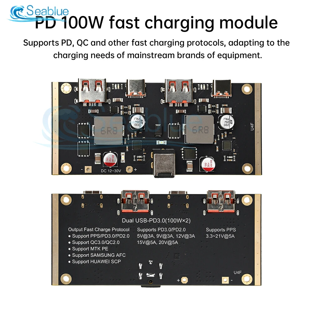 Epic Pb Charge Router 5-Port Lithium Battery Charger Board 100W 5V-30V Type-C/USB a Mobile ...