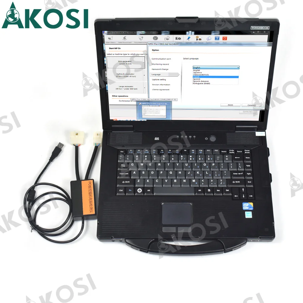 

For dr zx hitachi Diagnostic kit excavator diagnostic tool hitachi connection with excavator + CF19/53 Laptop