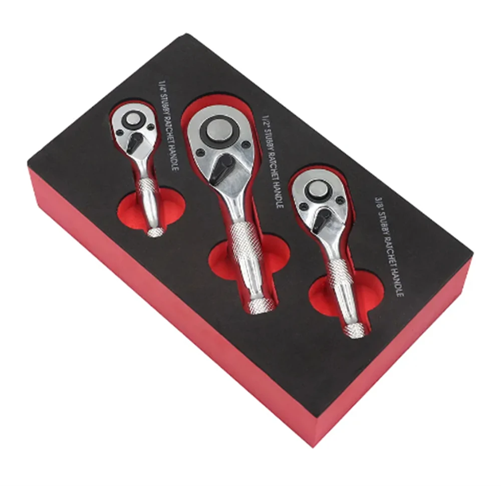 

1/4" 3/8”1/2" Car Repair Tools Kit Mini Quick Release Square Head Spanner Ratchet Socket Wrench Two-Way Drive Stubby Ratchet Set
