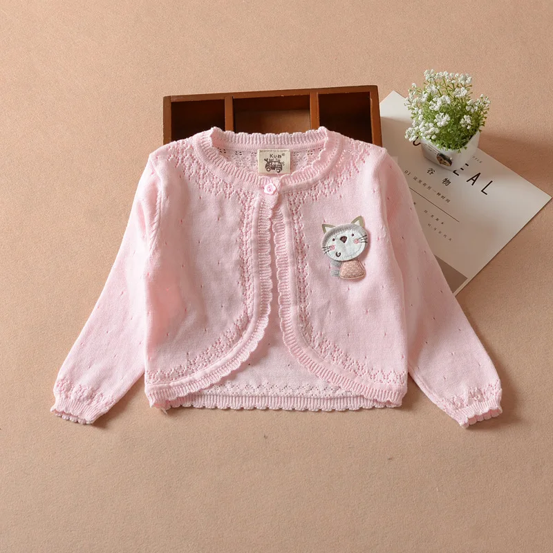 Newborn Baby Girl Jacket Cardigan BabyCute Cat Infant Sweet Cotton Sweater Coat 3 12 24 36 Month Baby Clothes 205032