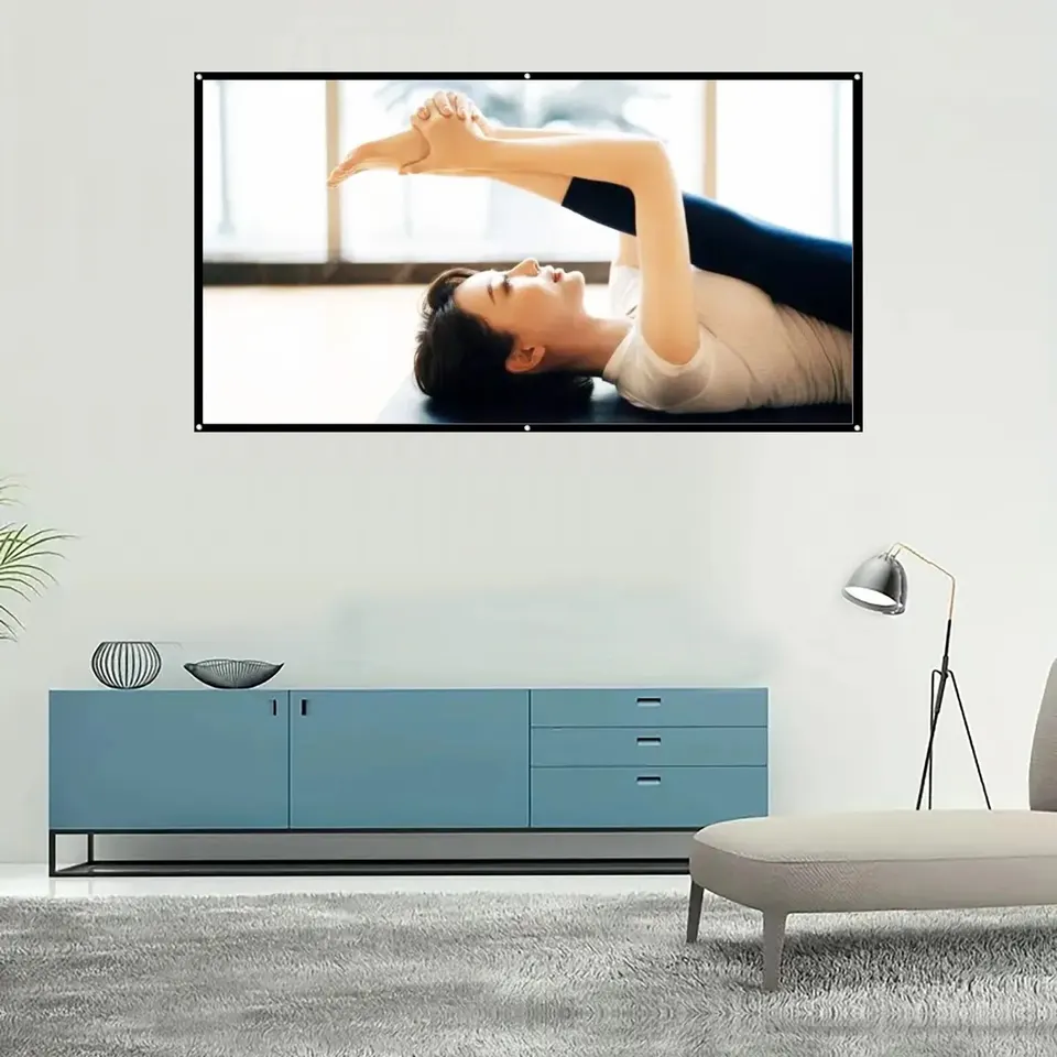 HOMCOM Telo Proiettore da 100 Pollici 4K HD Formato 16:9 con Treppiede Pieghevole e Altezza Regolabile, Schermo per Proiettore Portatile, Grandangolo di 160 Gradi, per Casa, Home, Cinema, Esterno,Nero