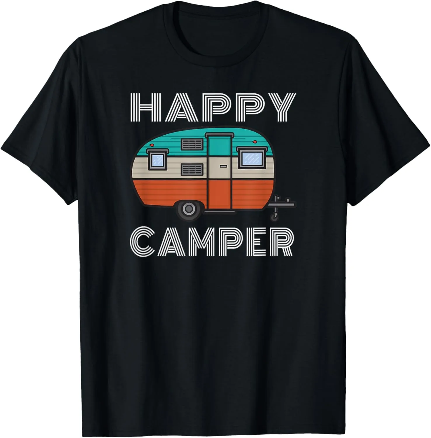 Happy Camper RV Camping Shirt Männer Frauen Retro Sonne 70er 80er Jahre T-Shirt Grafik T Shirts Unisex Sommer Streetwear Tops Camisas – Detail 12