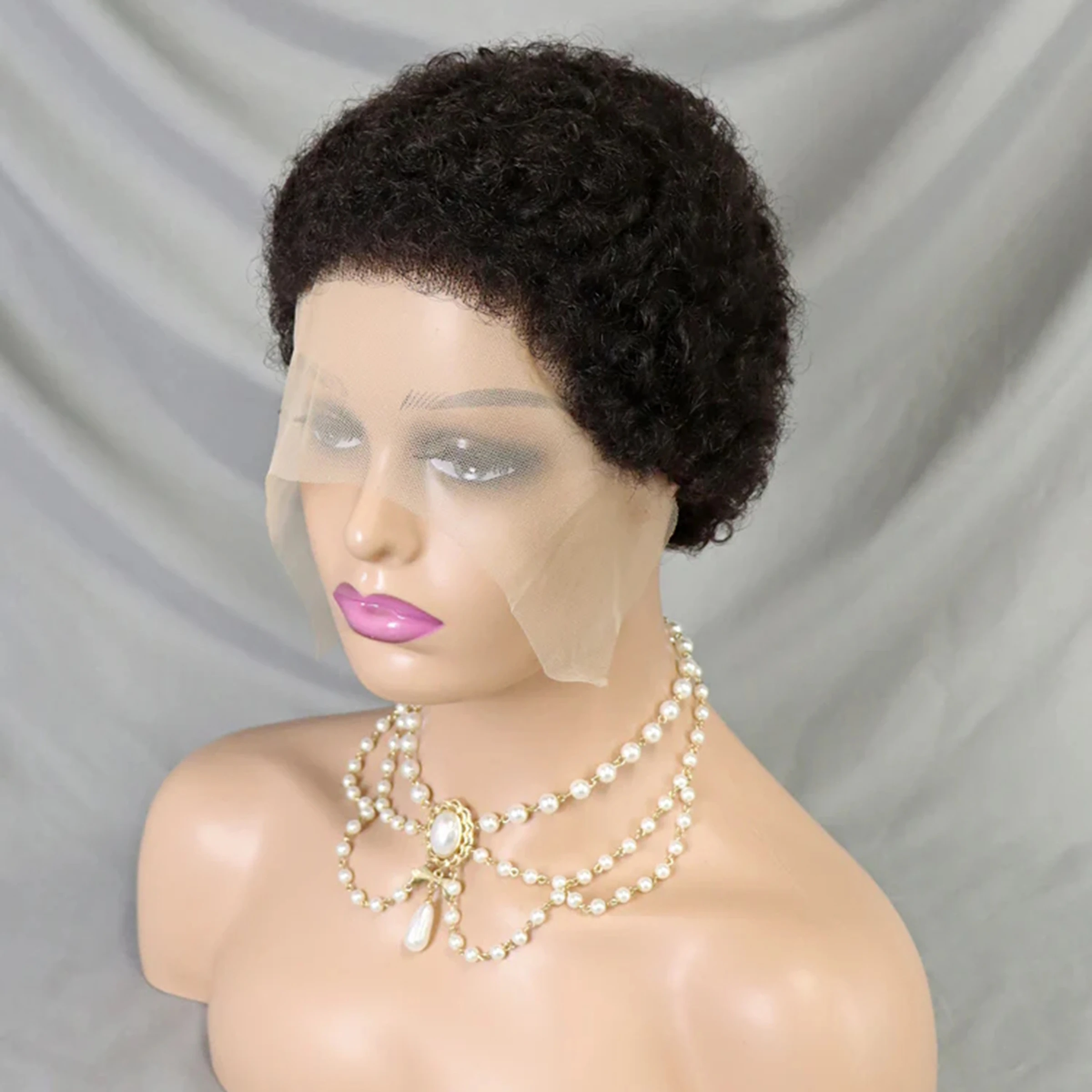Human Hair Wig Lace Front Wig Human Hair Wigs Front Lace Wig 200% Density Afro Kinky Curly Human Hair Wigs HD 13x4 Lace Frontal Short Hair Wigs Natural Short Brazilian Remy Human