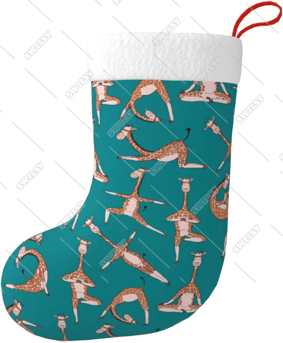 

Giraffes Doing Various Yoga Christmas Stockings,Farmhouse Xmas Stocking for Child Kids Girls Boys Holiday Décor,Seasonal Decor