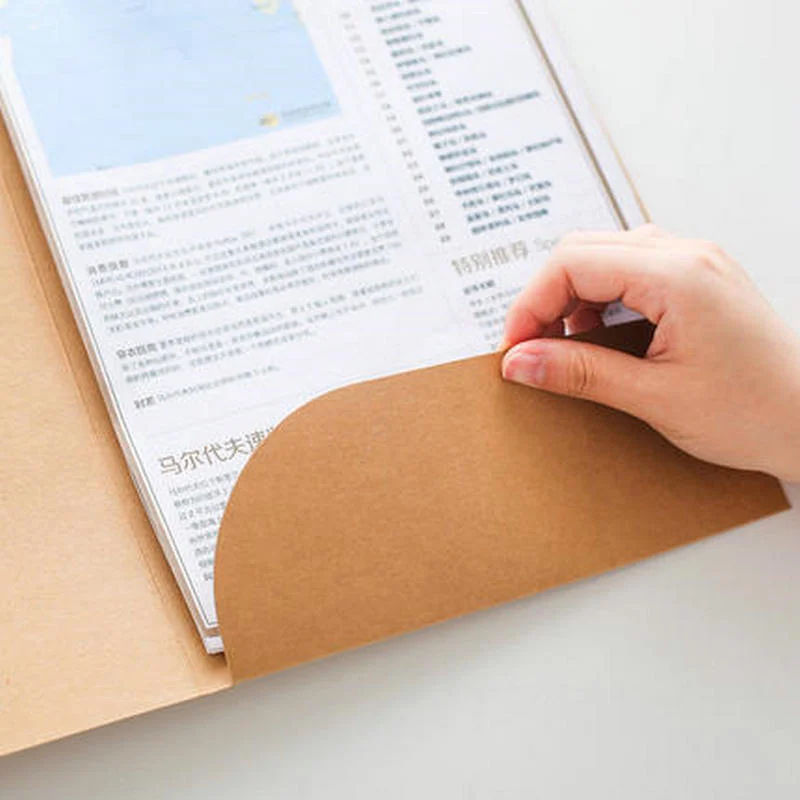 10pcs A4 File Folder for Documents Sheet Music Lecture Office Project Report Cover Kraft Paper Single Pocket Presentation Folder