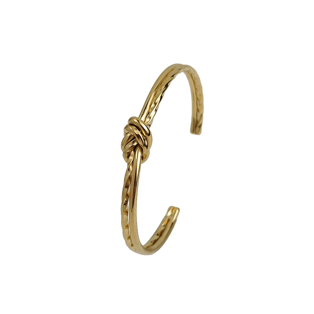 Women's Bangles Twisted Wrap Knot Bracelet Punk Stainless Steel Jewelry for Men Women Wrist Cuff Bracelets Bangle Accessories