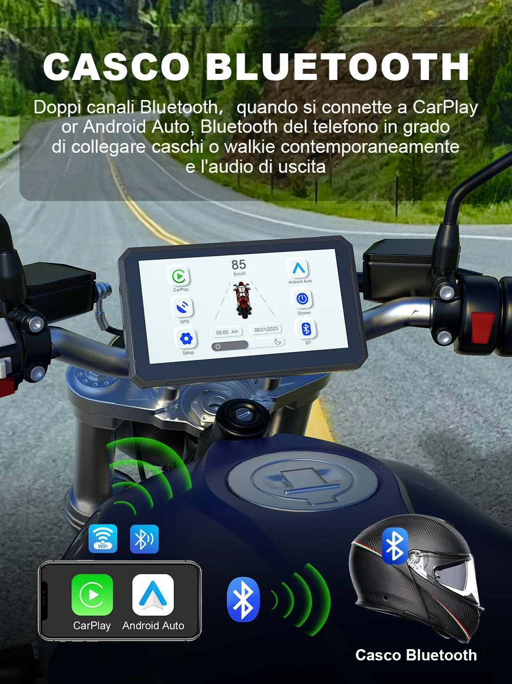 Рисунок 5 - 7-дюймовый беспроводной мотоцикл Apple Carplay