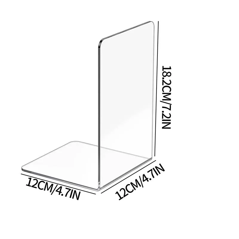 2 Stuks Transparant Acryl Boekenplank Decoratie Acryl Boekensteunen Boekenplank Desktop Duidelijk Voor Bibliotheek Thuis School Zwaar Boek Kantoor