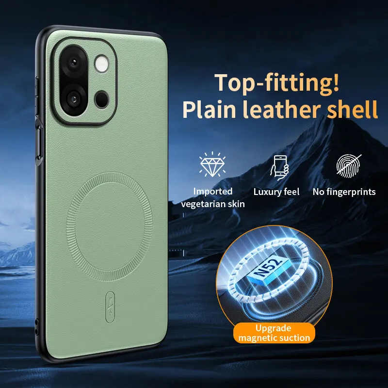 Magnetic Luxury Leather Skin Feel Shockproof Case - Anti-Fall & Durable Design
