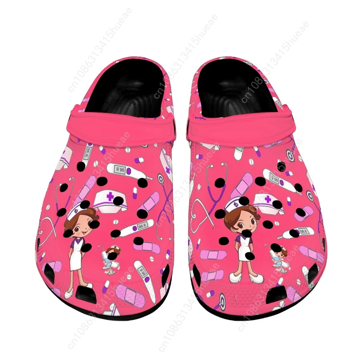 2023 New Cute Nurse Print Non-slip Garden Shoes Fashion Hospital Work Medical Sandals  Female Classic Outdoor Casual Slippers