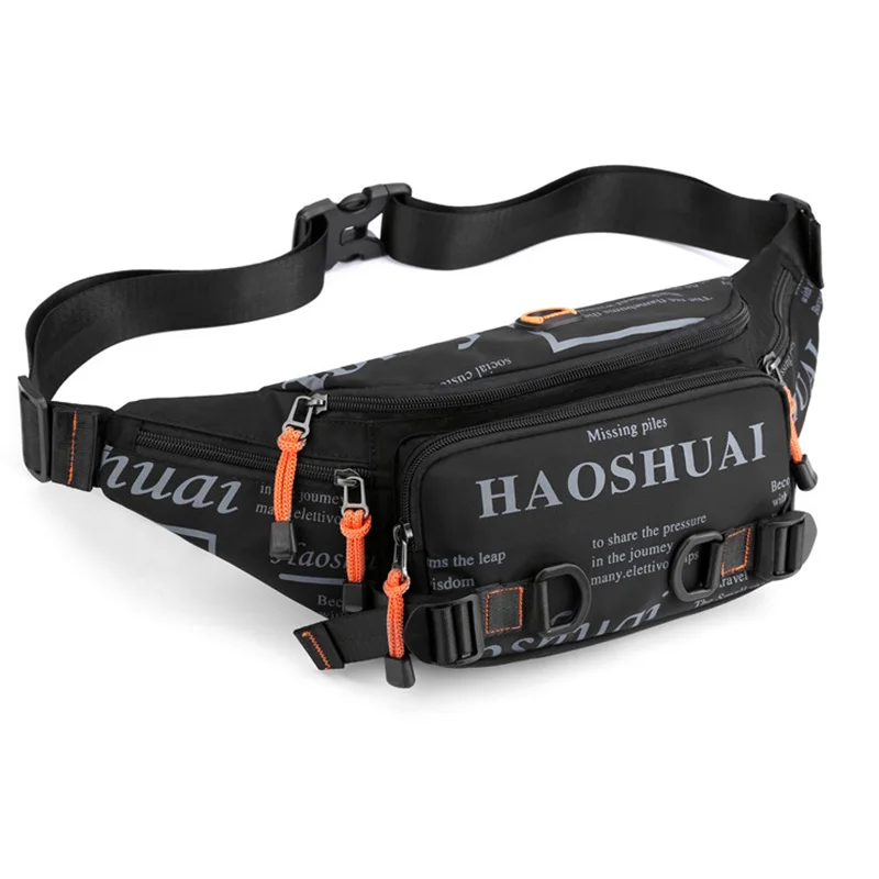 Men Nylon Fishing Bag Waist Pack Belt Bag Running Waterproof Multi