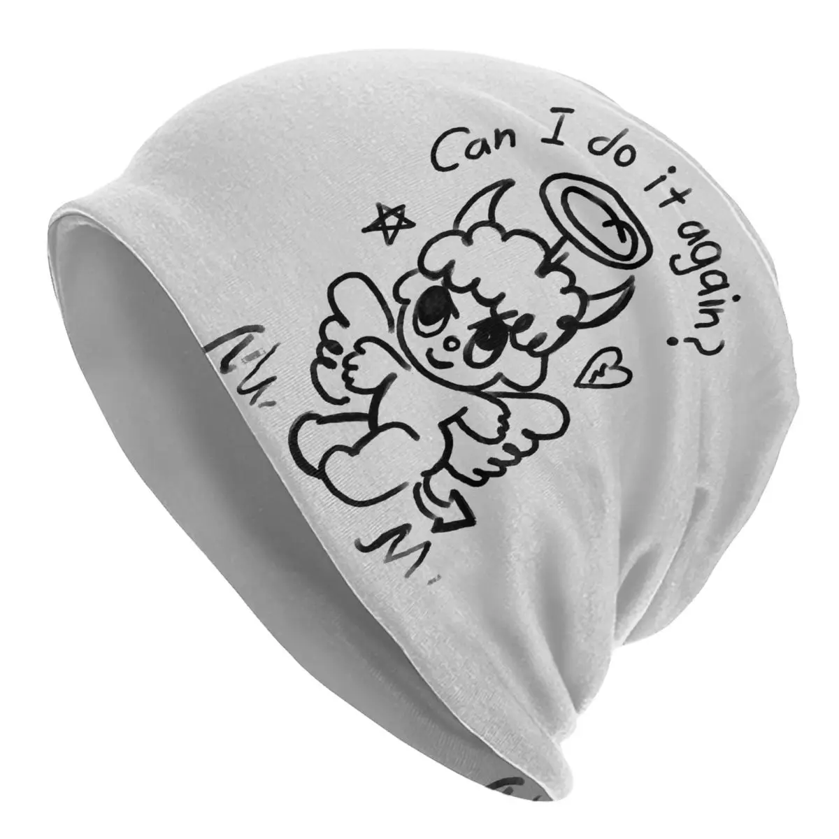 Devil Angel Karol G Album 2023 Beanie Bichota Season Bonnet Hats Men Retro Warm Dual-Use Bonnet Knitting Hats