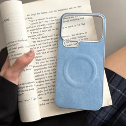 Luxurious Plated Denim Leather Case with Built - in Magnetic Suction and PC Cover Bumper for Xiaomi 17 pro (SKY BLUE)