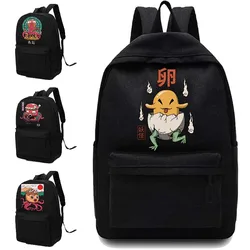 Women Shoulders School Bag Canvas Unisex Backpacks Sport Bag Cute Monster Pattern Printed Backpack Designer Laptop Backpack