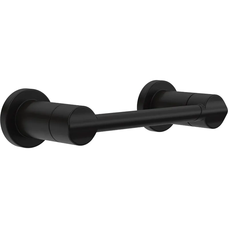 4-Piece Bath Hardware Set with 24-in Towel Bar, Toilet Paper Holder, Towel Ring, Hook in Matte Black